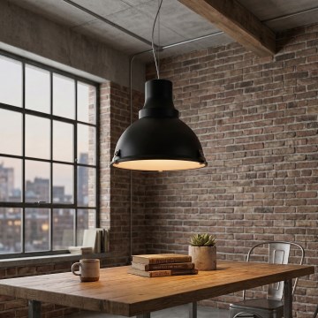 Lampadario LED a sospensione INDUSTRY 1xE27/60W/230V nero