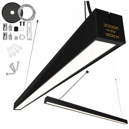 Lampadario LED a sospensione su cavo/a plafone LED/44W/230V 3000K 120 cm nero