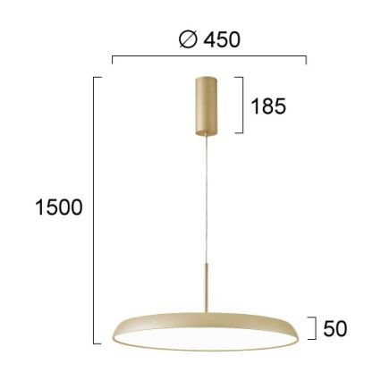 Lampadario LED a sospensione su cavo ART LED/41W/230V, colore oro