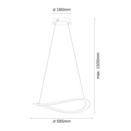 Lampadario LED a sospensione su cavo CASHMERE LED/40W/230V diam. 59,5 cm bianco