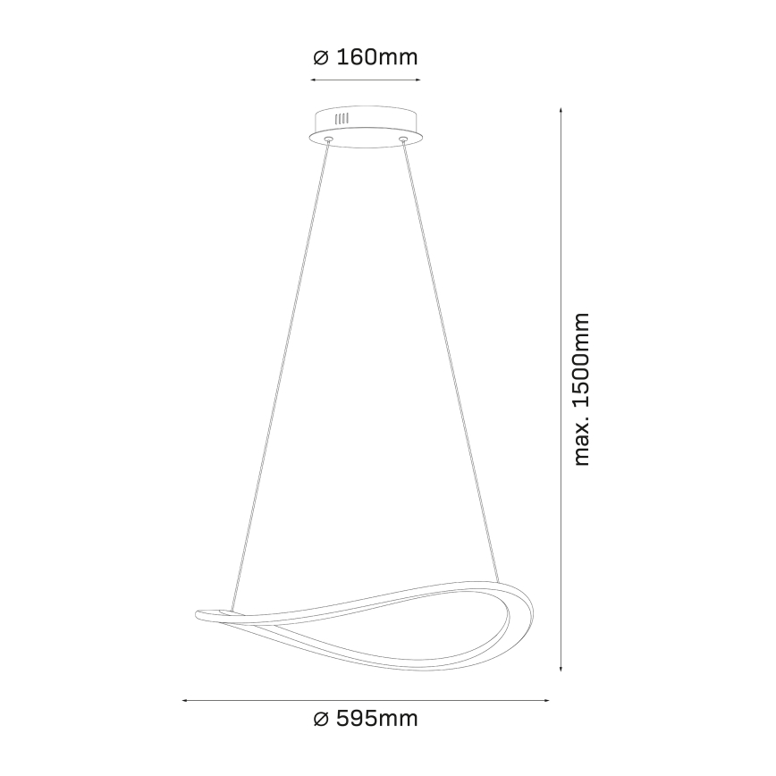 Lampadario LED a sospensione su cavo CASHMERE LED/40W/230V diam. 59,5 cm bianco
