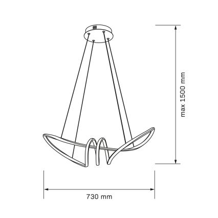 Lampadario LED a sospensione su cavo FLAVIA LED/44W/230V nero