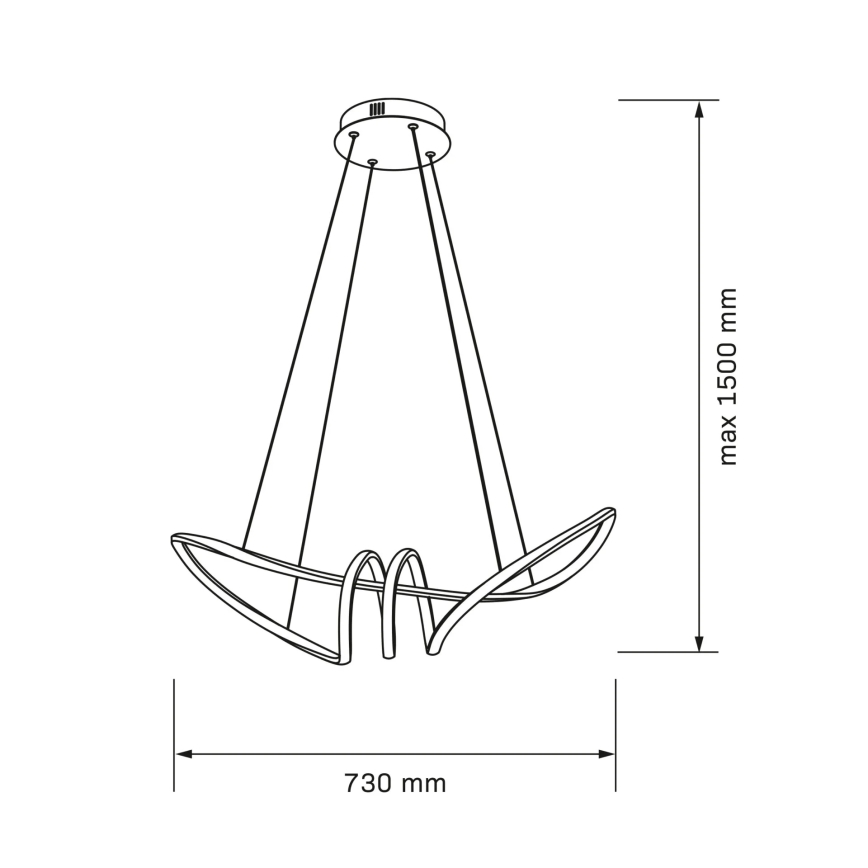 Lampadario LED a sospensione su cavo FLAVIA LED/44W/230V nero