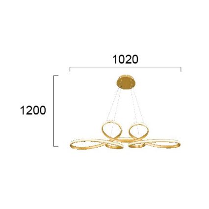 Lampadario LED a sospensione su cavo JILL LED/53W/230V oro