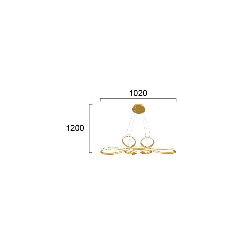Lampadario LED a sospensione su cavo JILL LED/53W/230V oro