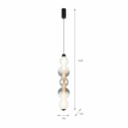 Lampadario LED a sospensione su cavo LUMMI LED/19W/230V nero/fumé