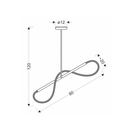 Lampadario LED a sospensione su cavo SUPREME LED/18W/230V 80 cm oro