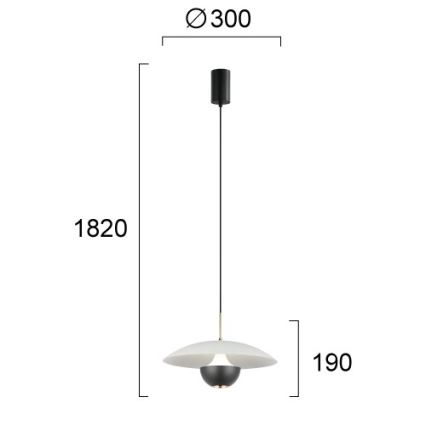 Lampadario LED a sospensione su cavo VALIA LED/9W/230V grigio/nero