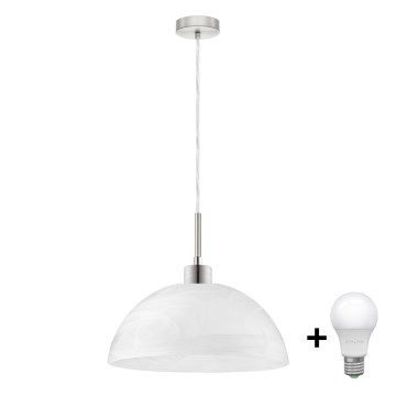 Lampadario LED con cavo 1xE27/60W/230V bianco/trasparente