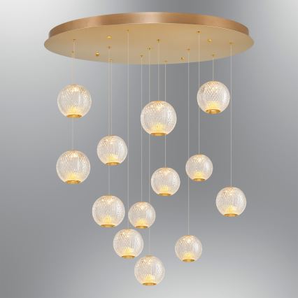 Lampadario LED CREMONA 13xLED/5W/230V 3000K oro