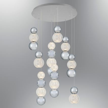 Lampadario LED CREMONA LED/51W/230V 3000K cromo opaco