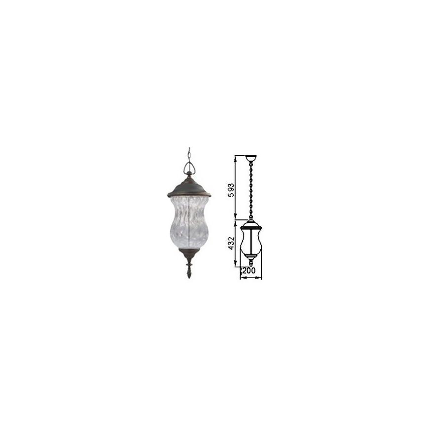 Lampadario LED da esterno a catena MARSYLIA 3xLED/3W/230V nero