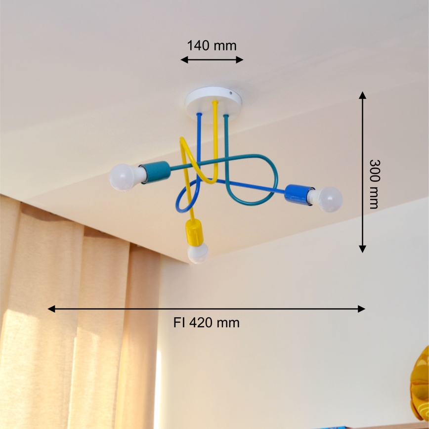 Lampadario LED da soffitto per bambini OXFORD 3xE27/15W/230V