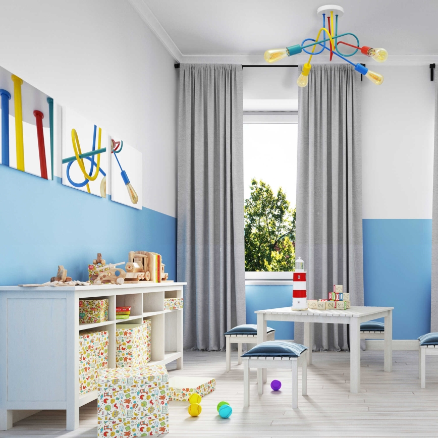 Lampadario LED da soffitto per bambini OXFORD 4xE27/10W/230V