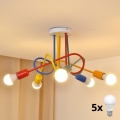 Lampadario LED da soffitto per bambini OXFORD 5xE27/15W/230V