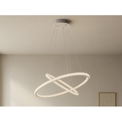 Lampadario LED dimmerabile a sospensione con cavo LED/150W/230V 3000-6500K + telecomando