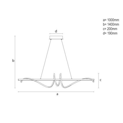 Lampadario LED dimmerabile a sospensione con cavo LED/50W/230V 3000-6500K 100 cm + telecomando
