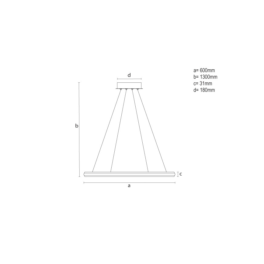 Lampadario LED dimmerabile su cavo LED/55W/230V 3000-6500K Ø 60 cm + telecomando