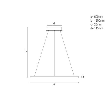 Lampadario LED dimmerabile su cavo LED/32W/230V 3000-6500K Ø 60 cm + telecomando
