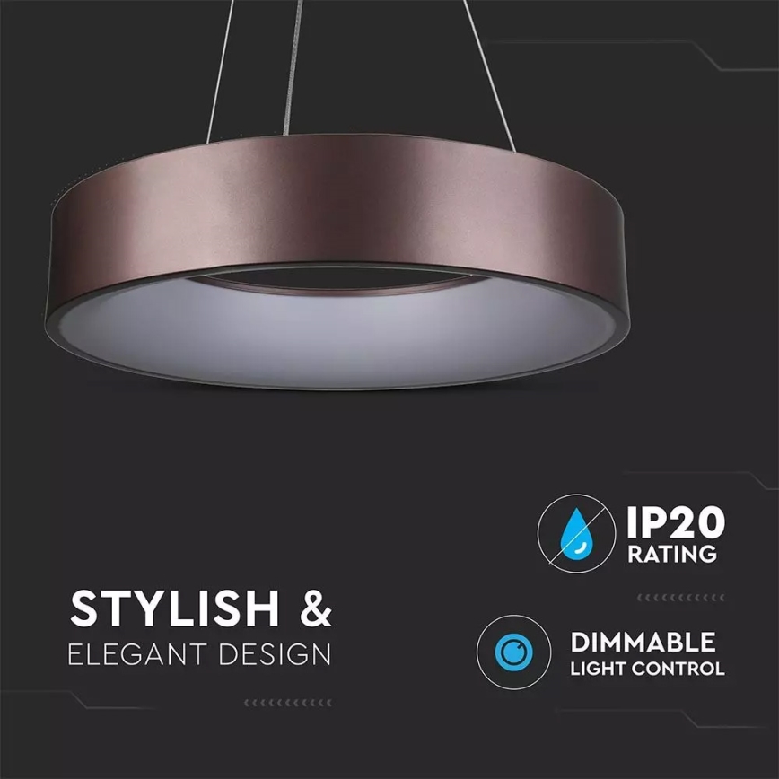 Lampadario LED dimmerabile sospeso con cavo 20W/230V
