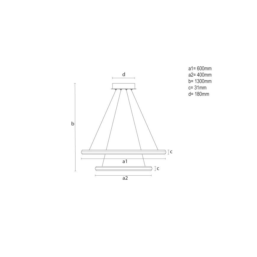 Lampadario LED dimmerabile a sospensione con cavo LED/90W/230V 3000-6500K Ø 60 cm + telecomando
