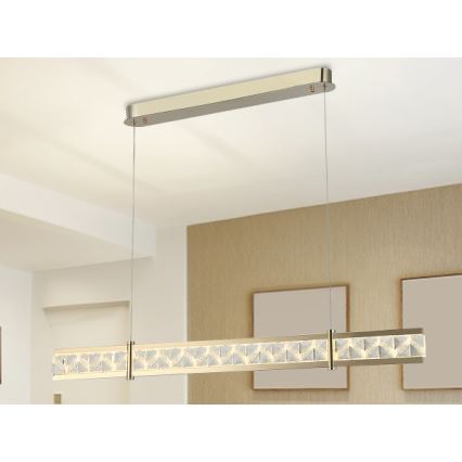 Lampadario a cristalli LED dimmerabile sospeso a cavo ENRIQUE LED/20W//230V 3000-6000K + telecomando