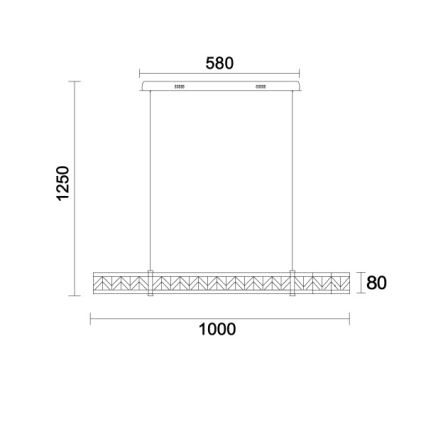 Lampadario a cristalli LED dimmerabile sospeso a cavo ENRIQUE LED/20W//230V 3000-6000K + telecomando