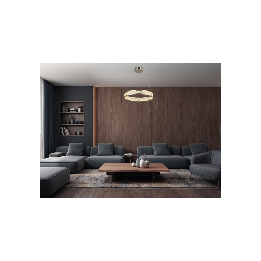 Lampadario a sospensione in cristallo dimmerabile LED ENRIQUE LED/40W//230V 3000-6000K Ø 60 cm + telecomando