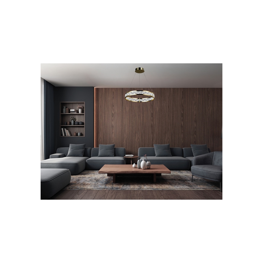 Lampadario a sospensione in cristallo dimmerabile LED ENRIQUE LED/40W//230V 3000-6000K Ø 60 cm + telecomando