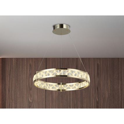 Lampadario a sospensione in cristallo dimmerabile LED ENRIQUE LED/40W//230V 3000-6000K Ø 60 cm + telecomando