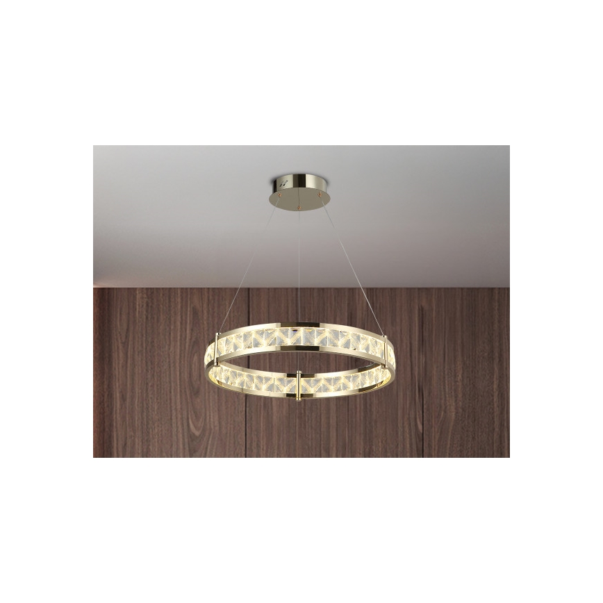 Lampadario a sospensione in cristallo dimmerabile LED ENRIQUE LED/40W//230V 3000-6000K Ø 60 cm + telecomando