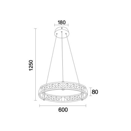 Lampadario a sospensione in cristallo dimmerabile LED ENRIQUE LED/40W//230V 3000-6000K Ø 60 cm + telecomando