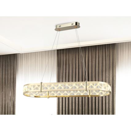 Lampadario a sospensione in cristallo dimmerabile su cavo ENRIQUE LED/50W//230V 3000-6000K + telecomando