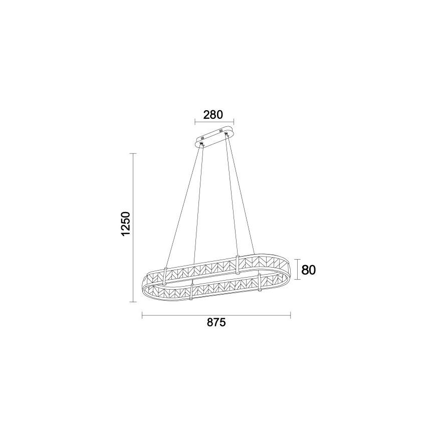Lampadario a sospensione in cristallo dimmerabile su cavo ENRIQUE LED/50W//230V 3000-6000K + telecomando