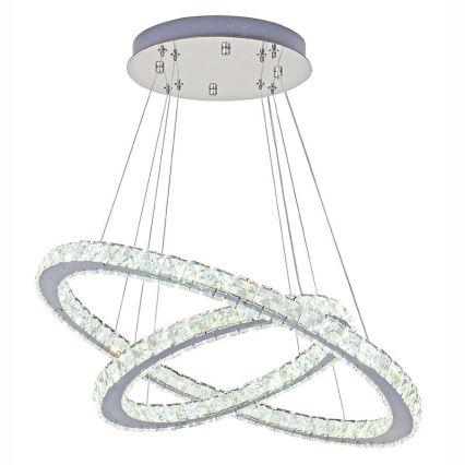Lampadario a sospensione in cristallo dimmerabile LED su cavo LED/115W/230V 3000-6500K argento + telecomando