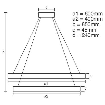 Lampadario LED Dimmerabile su cavo LED/120W/230V 3000-6500K + telecomando