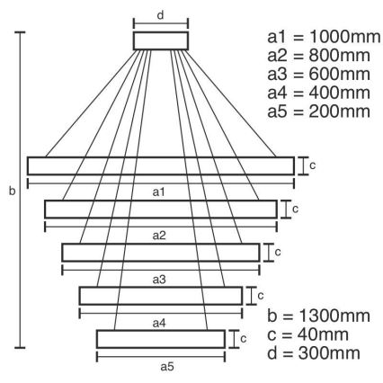 Lampadario LED Dimmerabile su cavo LED/210W/230V 3000-6500K + telecomando