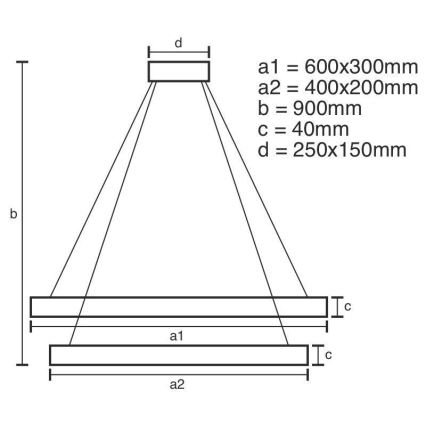 Lampadario LED Dimmerabile su cavo LED/65W/230V 3000-6500K + telecomando