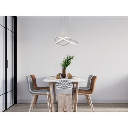 Lampadario LED dimmerabile a sospensione su cavo LED/85W/230V 3000-6500K Ø 60 cm + telecomando