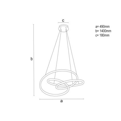 Lampadario LED dimmerabile a sospensione su cavo, 85 W, 230 V, 3000-6500 K, Ø 49 cm + telecomando