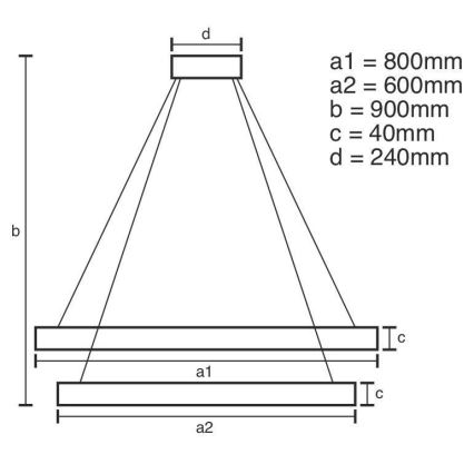 Lampadario LED Dimmerabile su filo LED/100W/230V 3000-6500K + telecomando