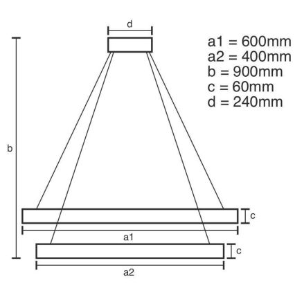 Lampadario LED Dimmerabile su filo  LED/135W/230V 3000-6500K + telecomando