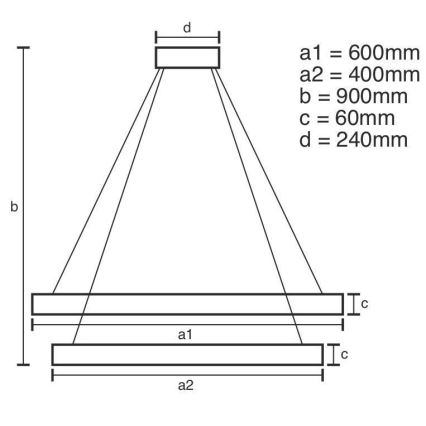 Lampadario LED Dimmerabile su filo LED/135W/230V 3000-6500K +  telecomando