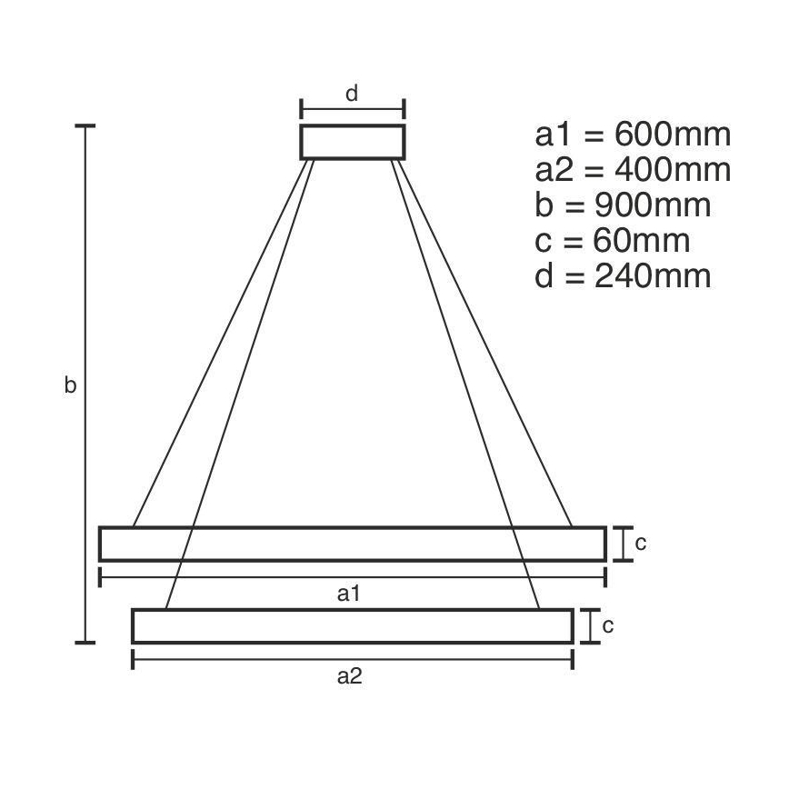 Lampadario LED Dimmerabile su filo LED/135W/230V 3000-6500K +  telecomando