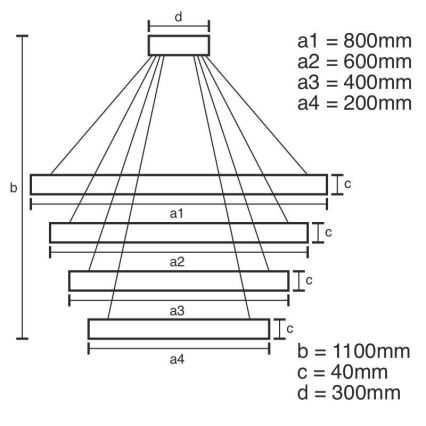 Lampadario LED Dimmerabile su filo  LED/165W/230V 3000-6500K + telecomando