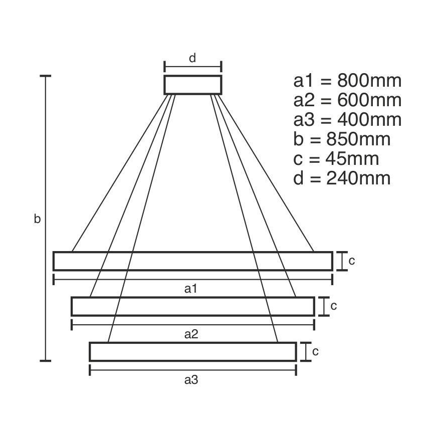 Lampadario LED Dimmerabile su filo LED/220W/230V 3000-6500K + telecomando