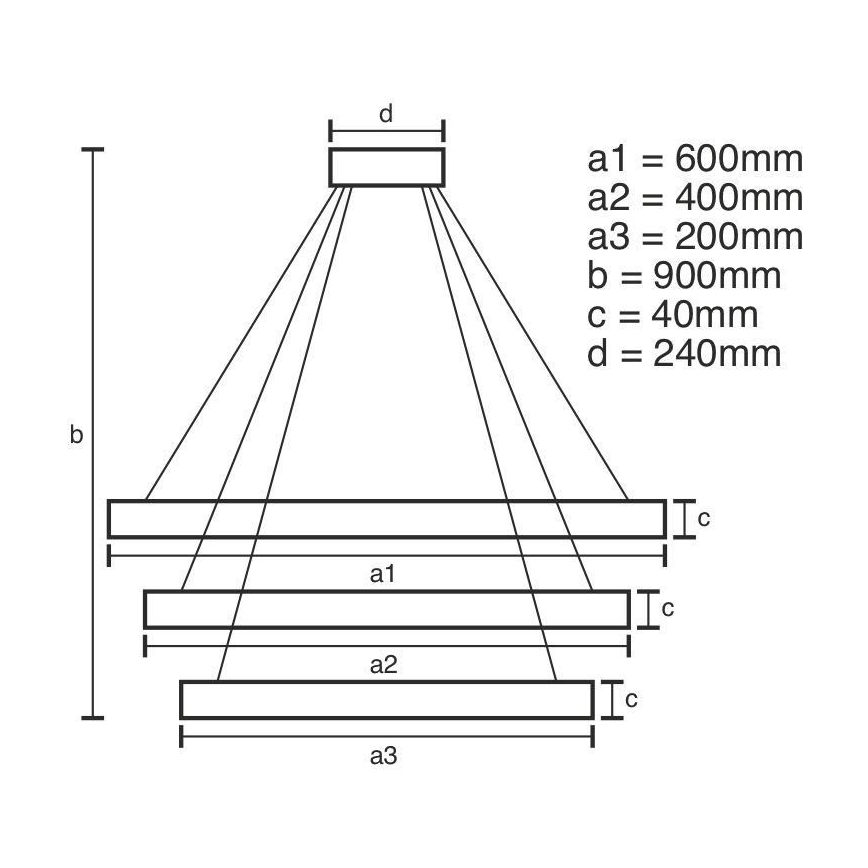 Lampadario LED Dimmerabile su filo LED/85W/230V 3000-6500K + telecomando