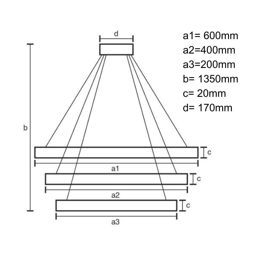 Lampadario LED Dimmerabile su filo LED/90W/230V 3000-6500K + telecomando