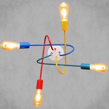 Lampadario LED fisso per bambini OXFORD 4xE27/10W/230V