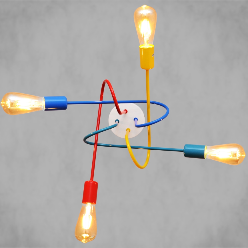 Lampadario LED fisso per bambini OXFORD 4xE27/10W/230V